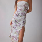 Damen Elegantes Bandeau-Kleid mit floralem Design und asymmetrischem Schnitt R&B