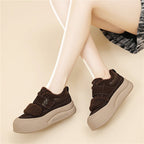 Damen Modische Sneaker mit kuscheligem Innenfutter und breitem Klettverschluss R&B