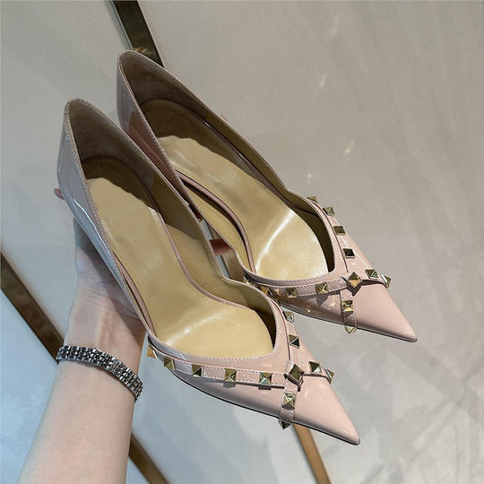 Damen elegante Stiletto-Pumps mit ausgefallenem Schnallen-Design R&B
