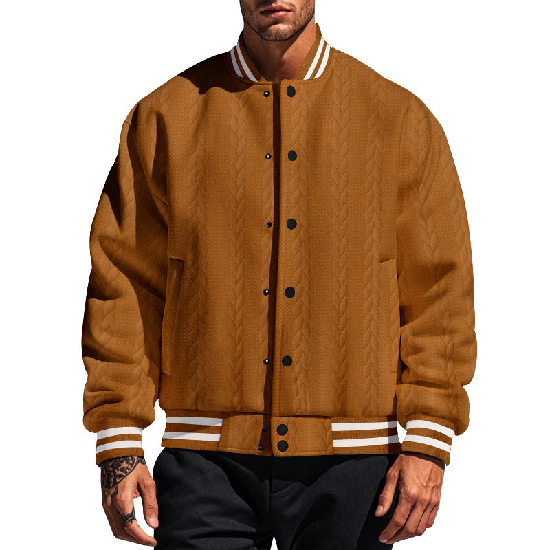 Herren lässige Bomberjacke mit strukturiertem Design R&B