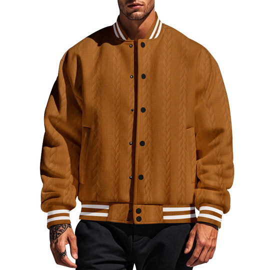 Herren lässige Bomberjacke mit strukturiertem Design R&B