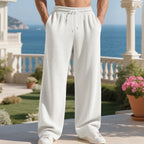 Herren lässige Plisseehose mit elastischem Bund und seitlichen Taschen R&B