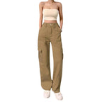 Damen Cargo-Hose mit praktischen Seitentaschen und weitem Schnitt