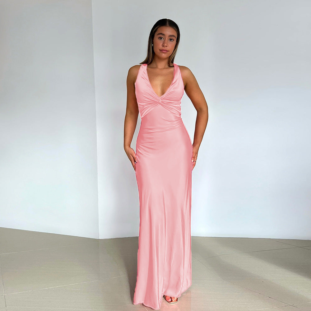 R&B | Persönlichkeit Slim Fit Satin Kleid Damen