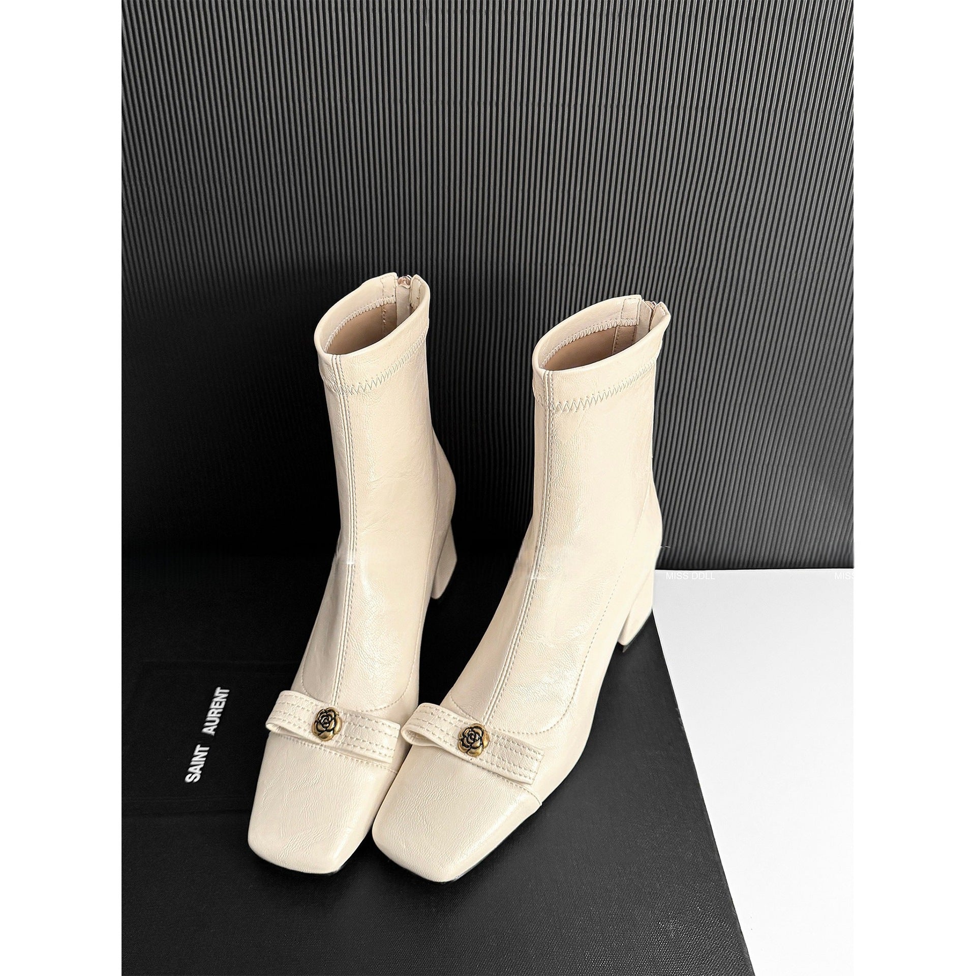 Damen Elegante Stiefeletten mit dekorativem Schmuckelement R&B