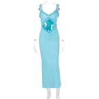 Damen Figurbetontes Wickelkleid mit raffinierten Cut-Outs und Rüschendetails R&B