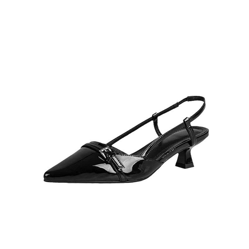 Damen Elegante Slingback-Ballerinas mit spitzem Zehenbereich und verstellbarem Riemen R&B