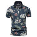 Herren Polohemd mit floralem Design und klassischem Kragen