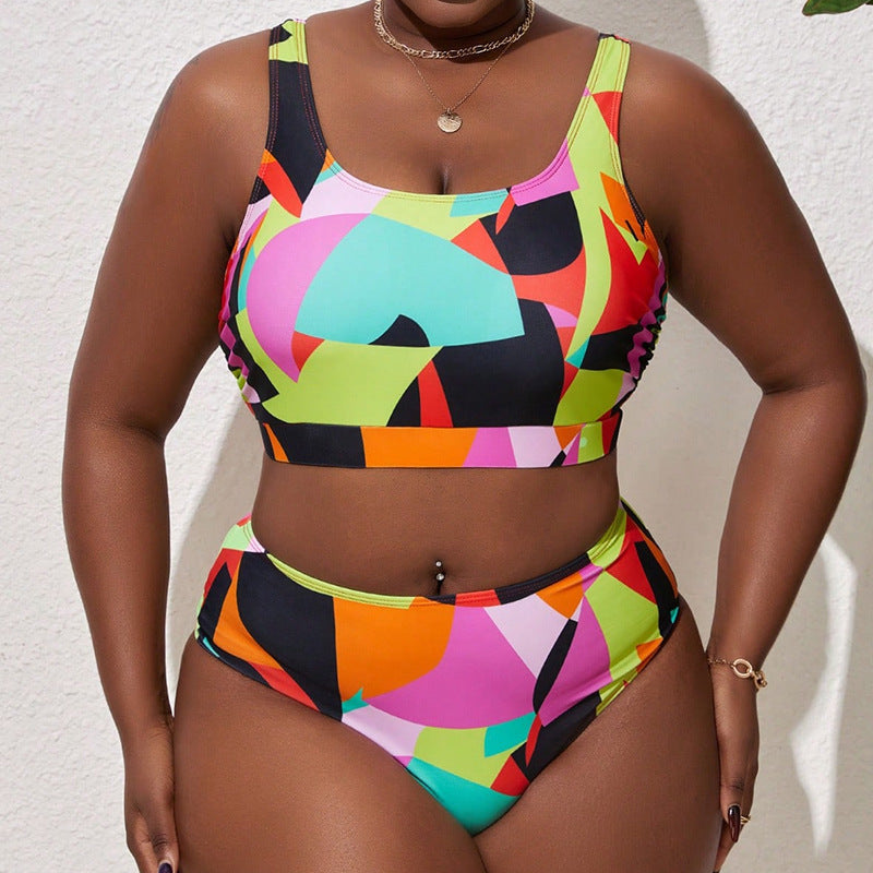 Damen Sportliches Bikini-Set mit hochgeschnittenem Höschen R&B