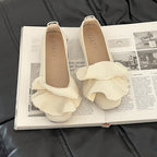 Damen Ballerina-Schuhe mit eleganter Rüschendekoration