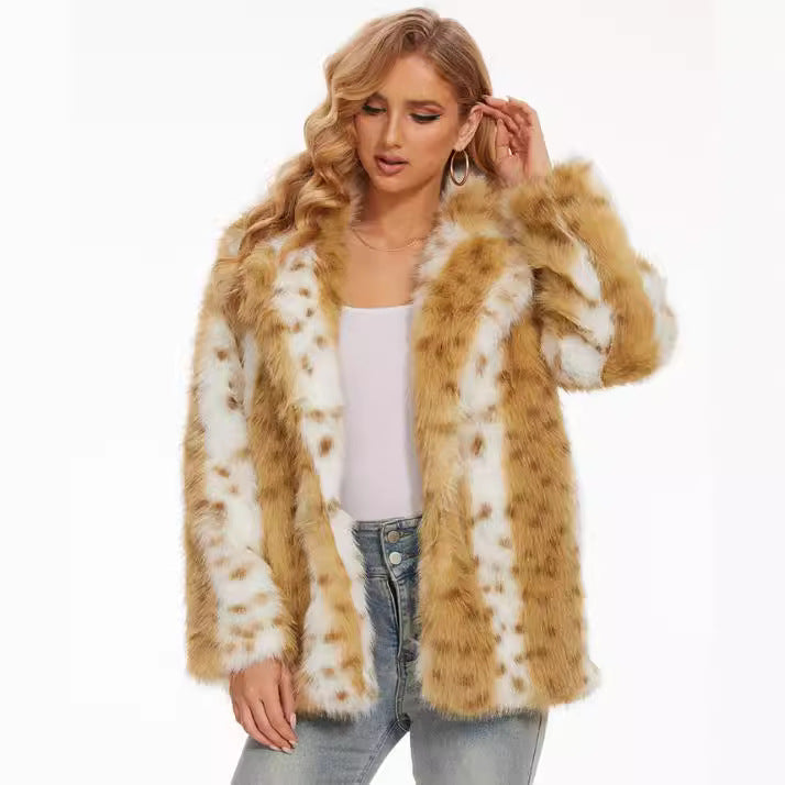 Damen Fuzzy Oversized Jacke R&B