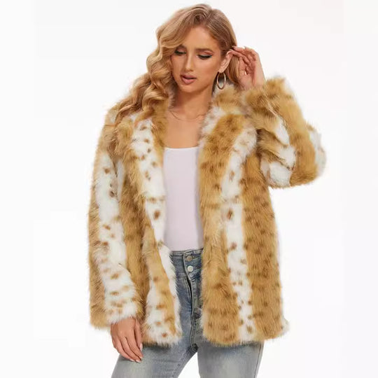 Damen Fuzzy Oversized Jacke R&B