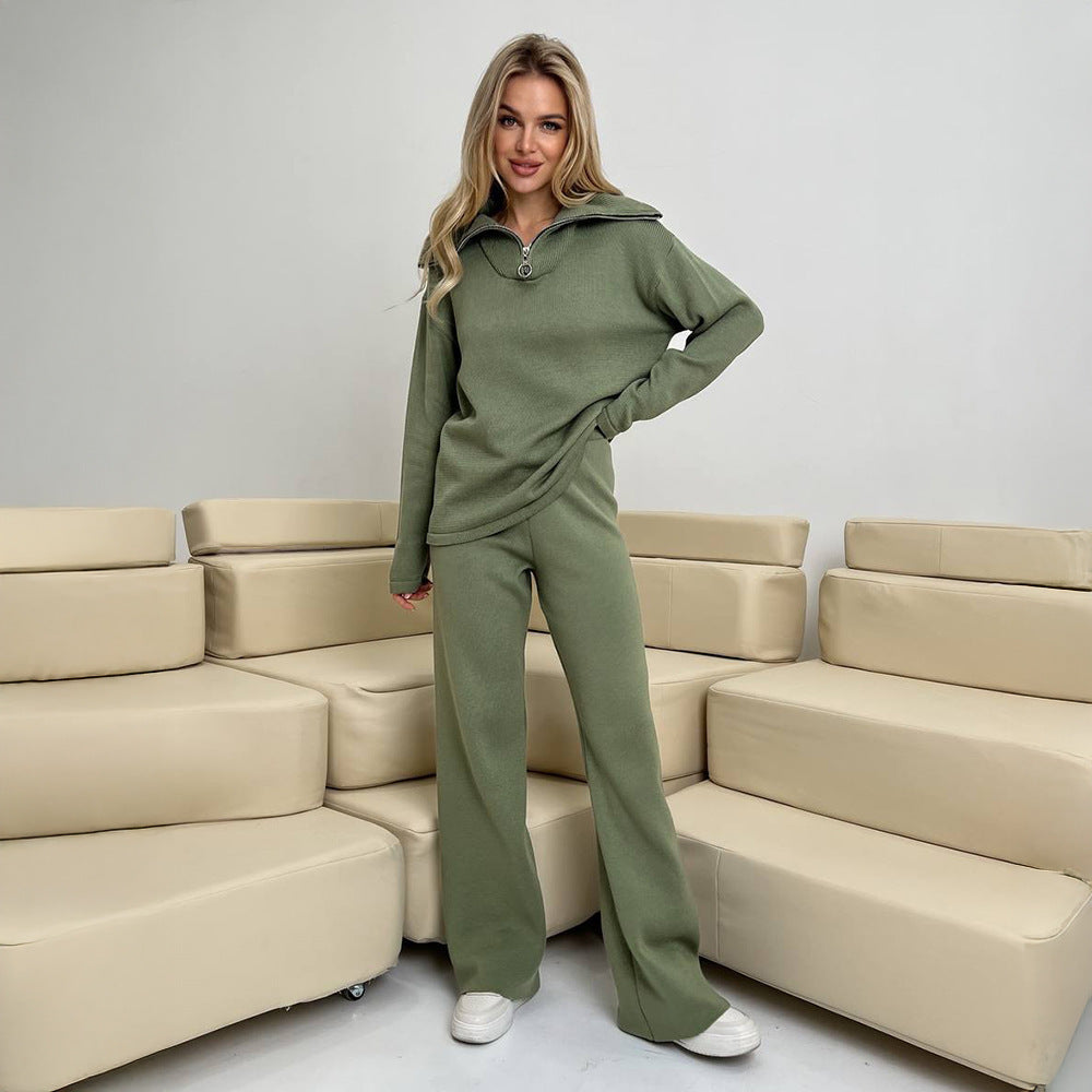 Damen Komfortables Sweat-Set mit hohem Kragen R&B