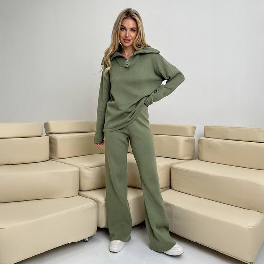 Damen Komfortables Sweat-Set mit hohem Kragen R&B