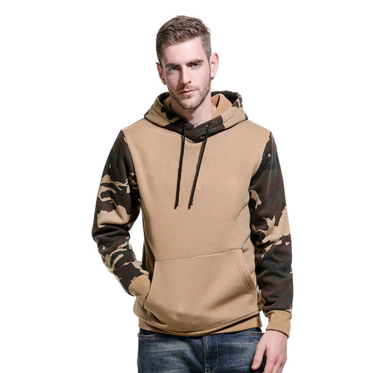Herren Kapuzenpullover mit modernem Camouflage-Design und praktischen Taschen R&B