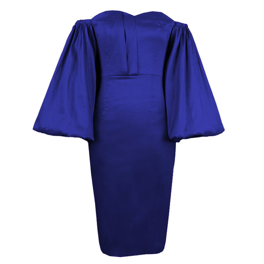 Damen figurbetontes Abendkleid mit voluminösen Ärmeln R&B