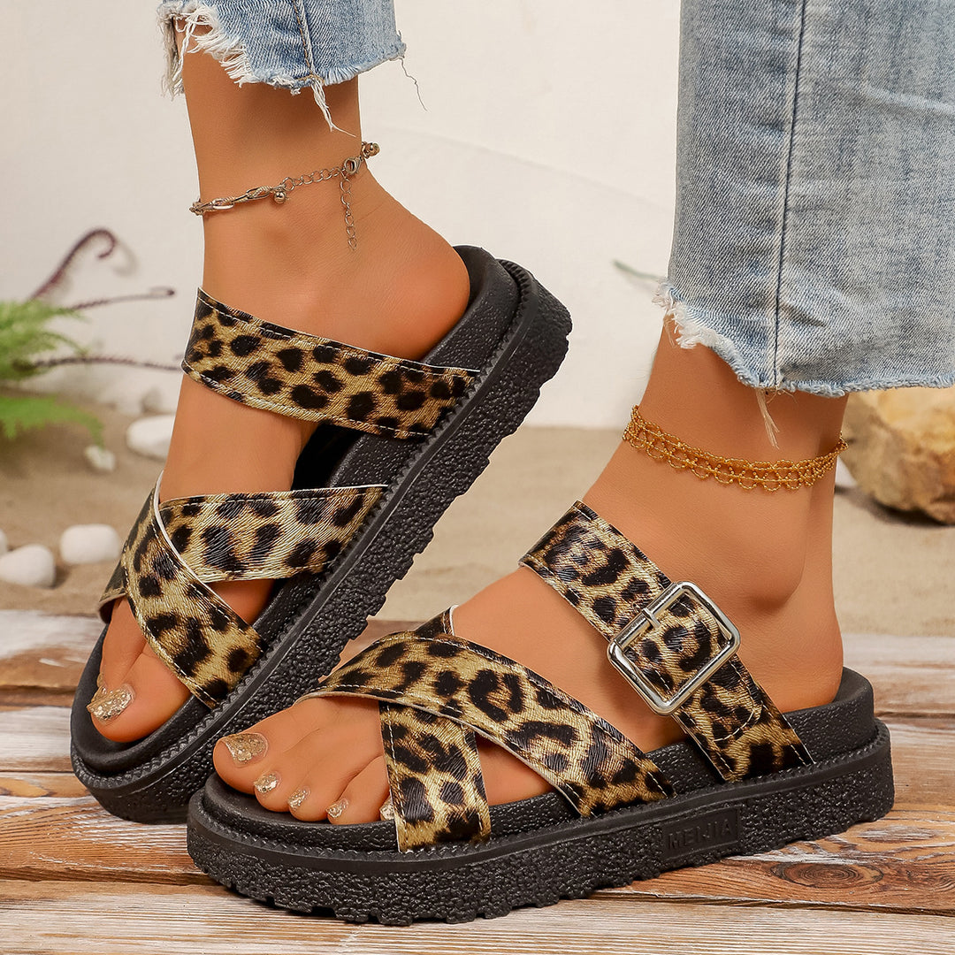 Damen Komfortable Flip-Flop-Sandalen mit modischem Riemendesign und robustem Profil R&B