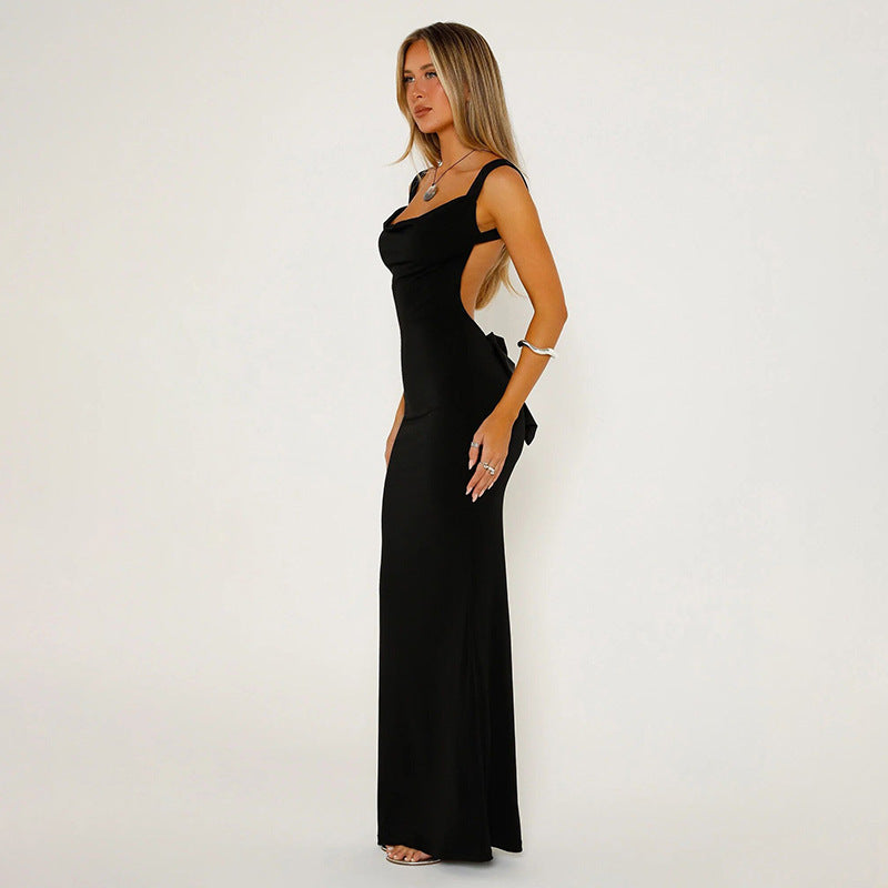 Damen Elegantes Maxikleid mit figurbetontem Schnitt und tiefem V-Ausschnitt R&B