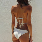 Damen Triangel-Bikini mit raffiniertem Strukturmuster R&B