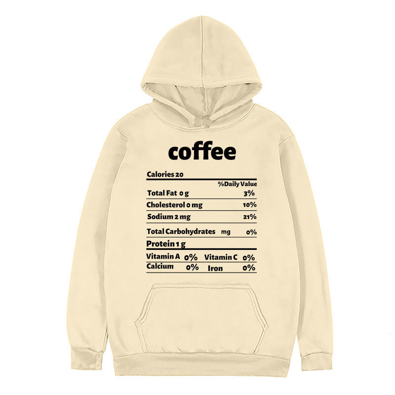 Damen Kapuzenpullover mit kreativem Nährwertdesign R&B