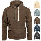 Herren nan samtweicher Kapuzenpullover mit Nahtdetails, Kängurutasche und Kontrastkordel R&B