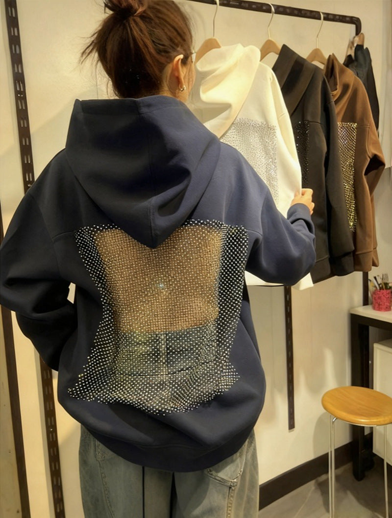 Damen nan Kapuzensweatshirt mit transparenter bestickter Rückenpartie R&B