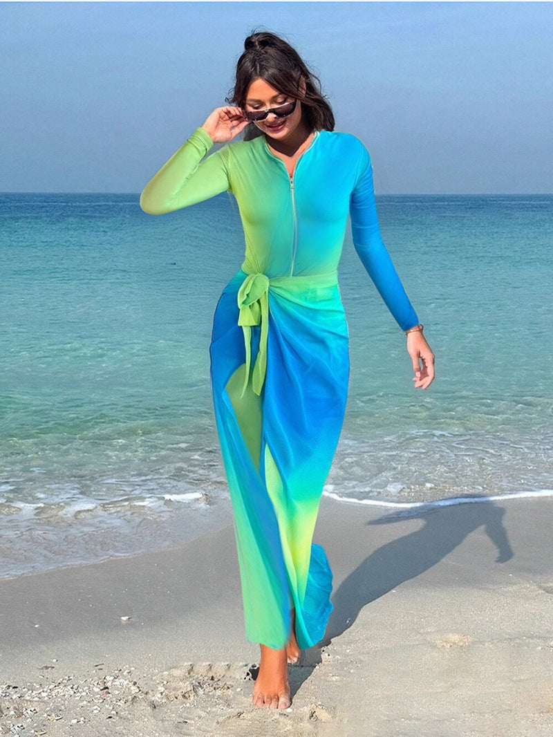 Damen Strategische UV-Schutz-Strandkleid R&B