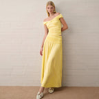 Damen Maxikleid mit raffiniertem Rüschendesign und taillierter Passform R&B