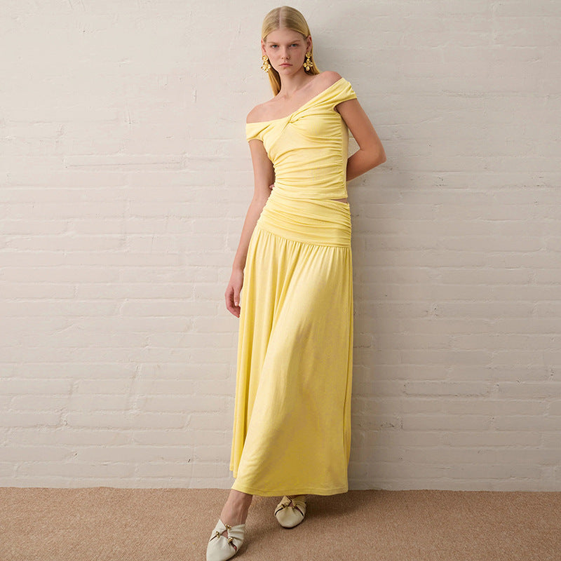 Damen Maxikleid mit raffiniertem Rüschendesign und taillierter Passform R&B