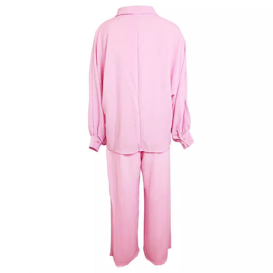 Damen Lässiges Zweiteiliges Set aus luftiger Bluse und weit geschnittenen Hosen R&B