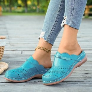 Damen Komfortable und elegante Clogs mit stilvollem Lochdesign R&B
