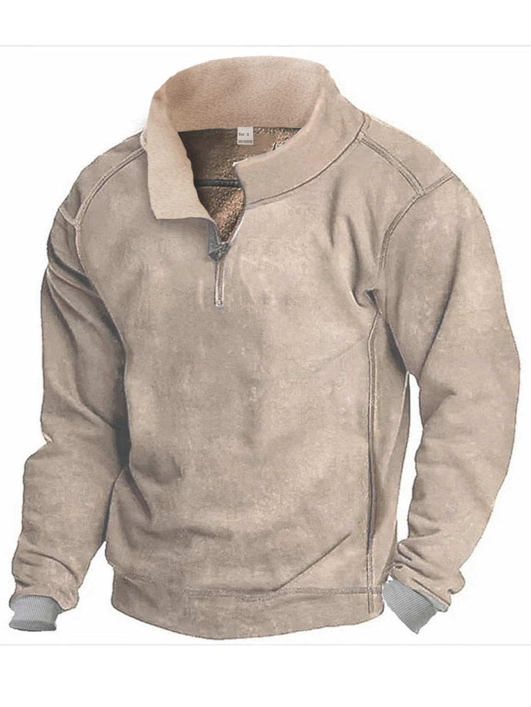 Herren Fleece Sweatshirt mit Stehkragen R&B