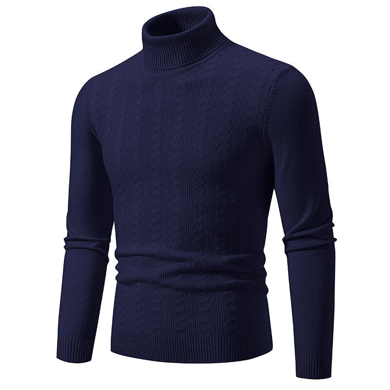 Herren Rollkragenpullover mit strukturiertem Zopfdesign R&B