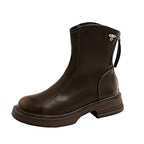 Damen Elegante und bequeme Stiefeletten aus hochwertigem Kunstleder mit seitlichem Reißverschluss R&B