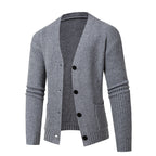 Damen gestreifte Strickjacke mit modischem Schnitt und praktischen Taschen R&B