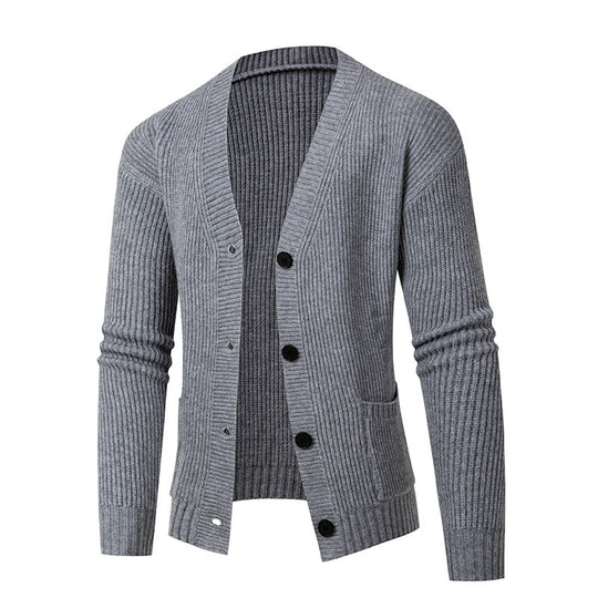 Damen gestreifte Strickjacke mit modischem Schnitt und praktischen Taschen R&B