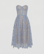 Korsett-Top Spitzen-Midi-Kleid