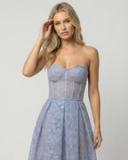Korsett-Top Spitzen-Midi-Kleid