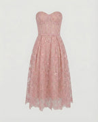 Korsett-Top Spitzen-Midi-Kleid