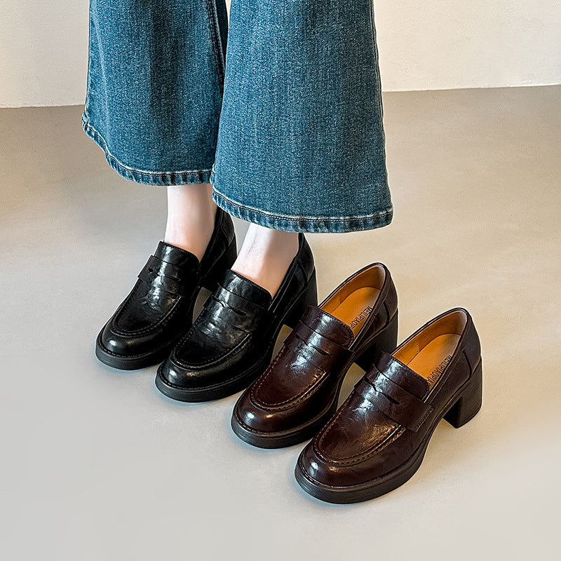 Damen Elegante Loafers mit Blockabsatz R&B