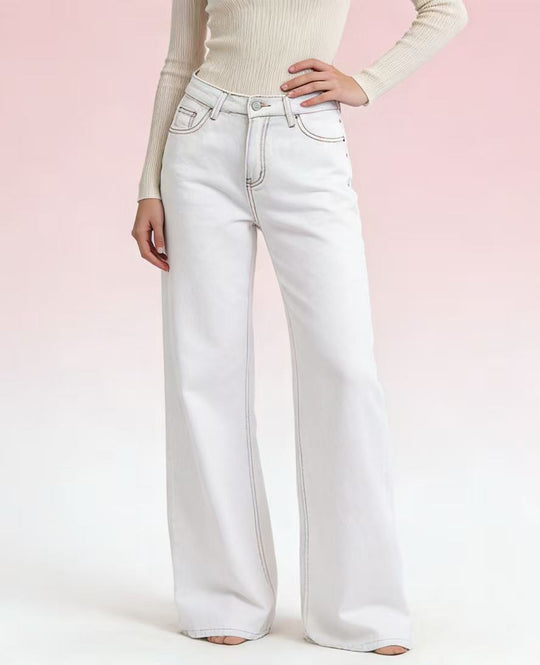 Damen Flared Jeans mit hohem Bund und eleganten Nahtdetails R&B