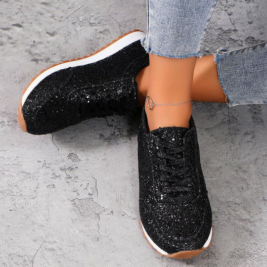 Damen Sportliche Glitter-Sneakers R&B