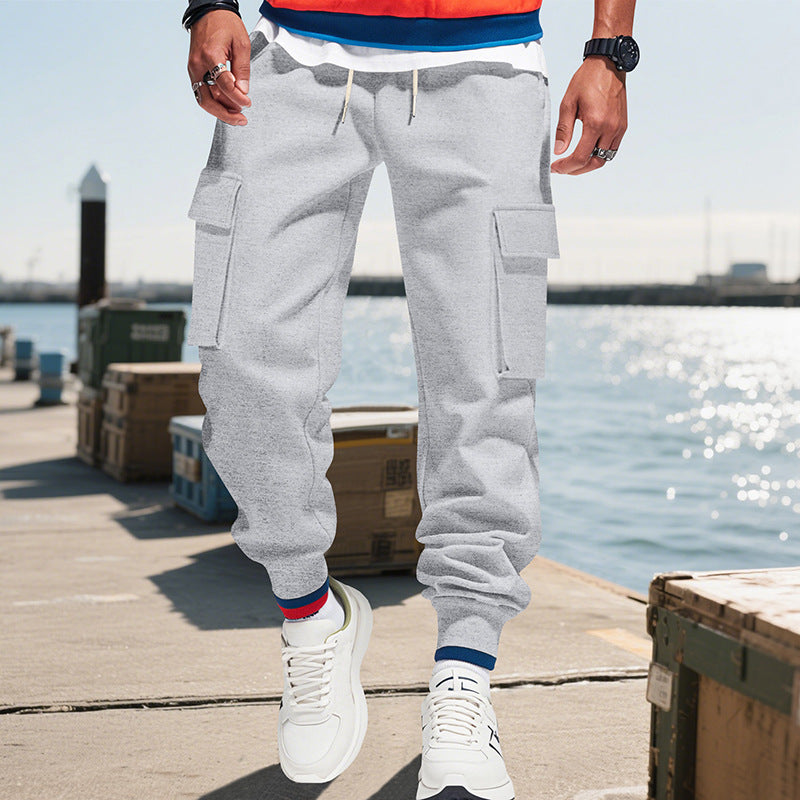 Herren nan urbaner Utility-Jogger mit Kordelzug, aufgesetzten Klapptaschen und elastischem Bündchen R&B