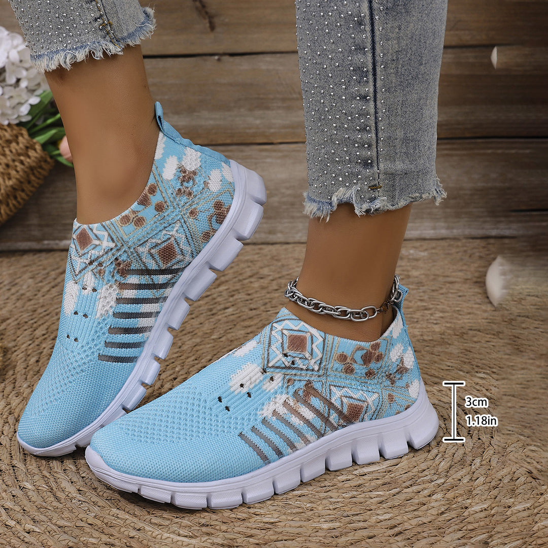 Damen Komfortable Slip-On Sneakers mit modischem Mustermix R&B