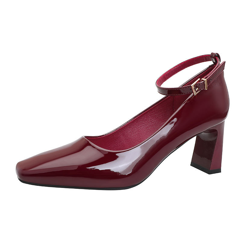Damen elegante Slingback-Pumps mit robustem Blockabsatz und raffiniertem Riemen
