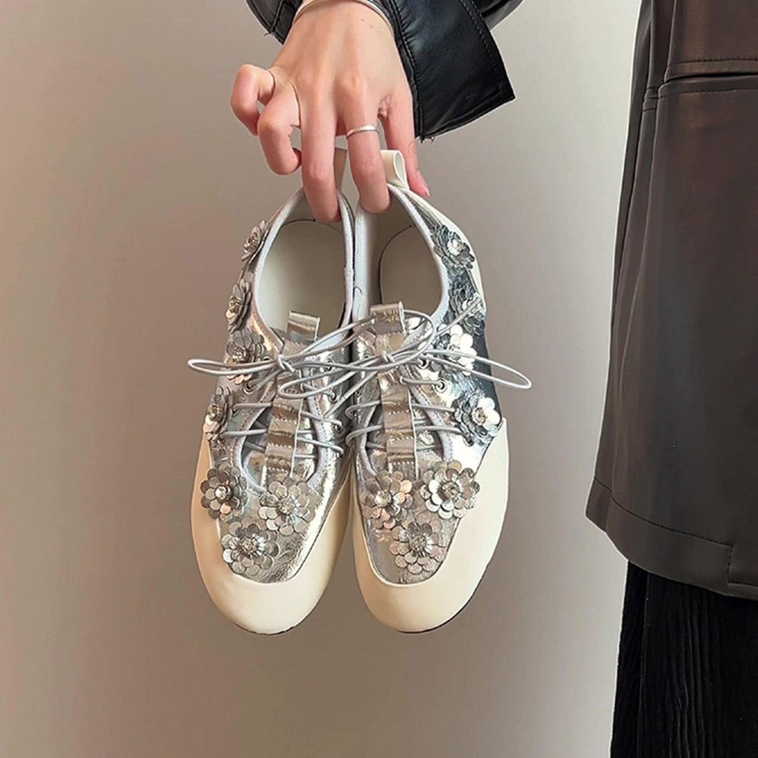 Damen modische Sneaker mit floralem Dekor R&B