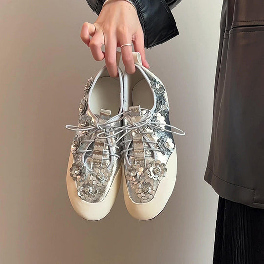 Damen modische Sneaker mit floralem Dekor R&B