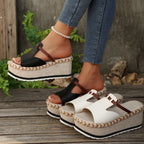 Damen Wedge-Pantoletten mit stylischem Riemendesign und komfortablem Fußbett