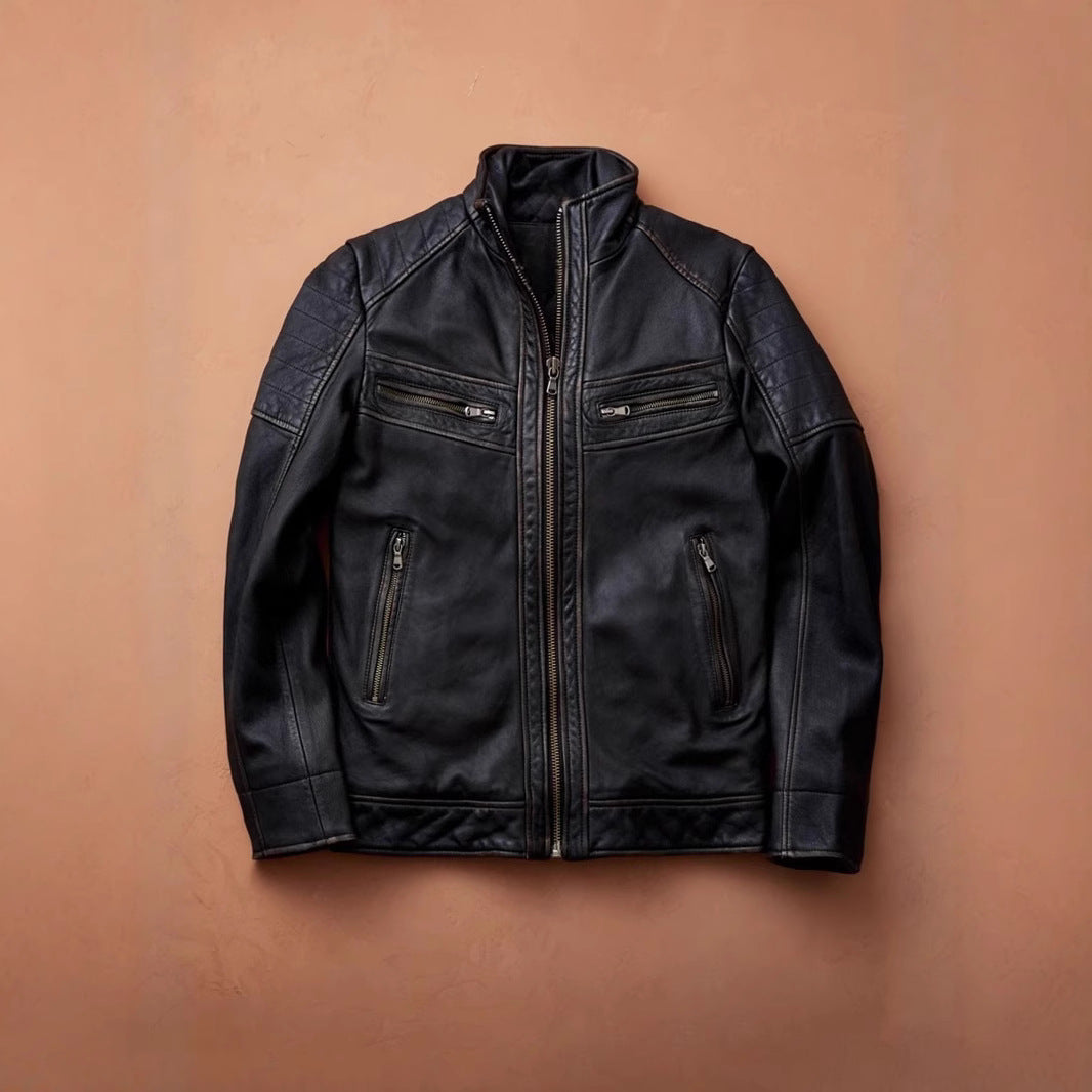 Herren Bikerjacke mit Stepp-Design und praktischen Taschen R&B