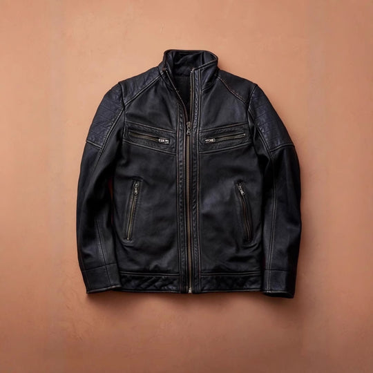 Herren Bikerjacke mit Stepp-Design und praktischen Taschen R&B